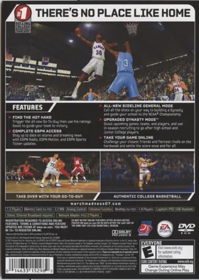 NCAA March Madness 07 box cover back